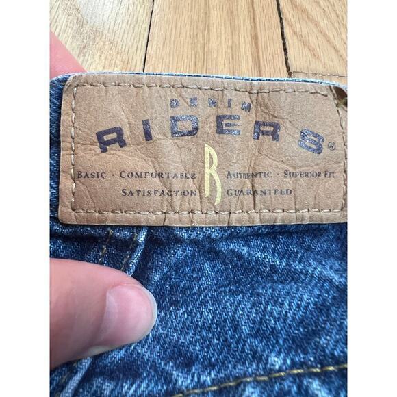 Vintage Denim Riders Women's 31 in X 29.5 Structured Straight Blue Jeans 14M 90s - Picture 5 of 13